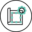 Simple line drawing of blueprints